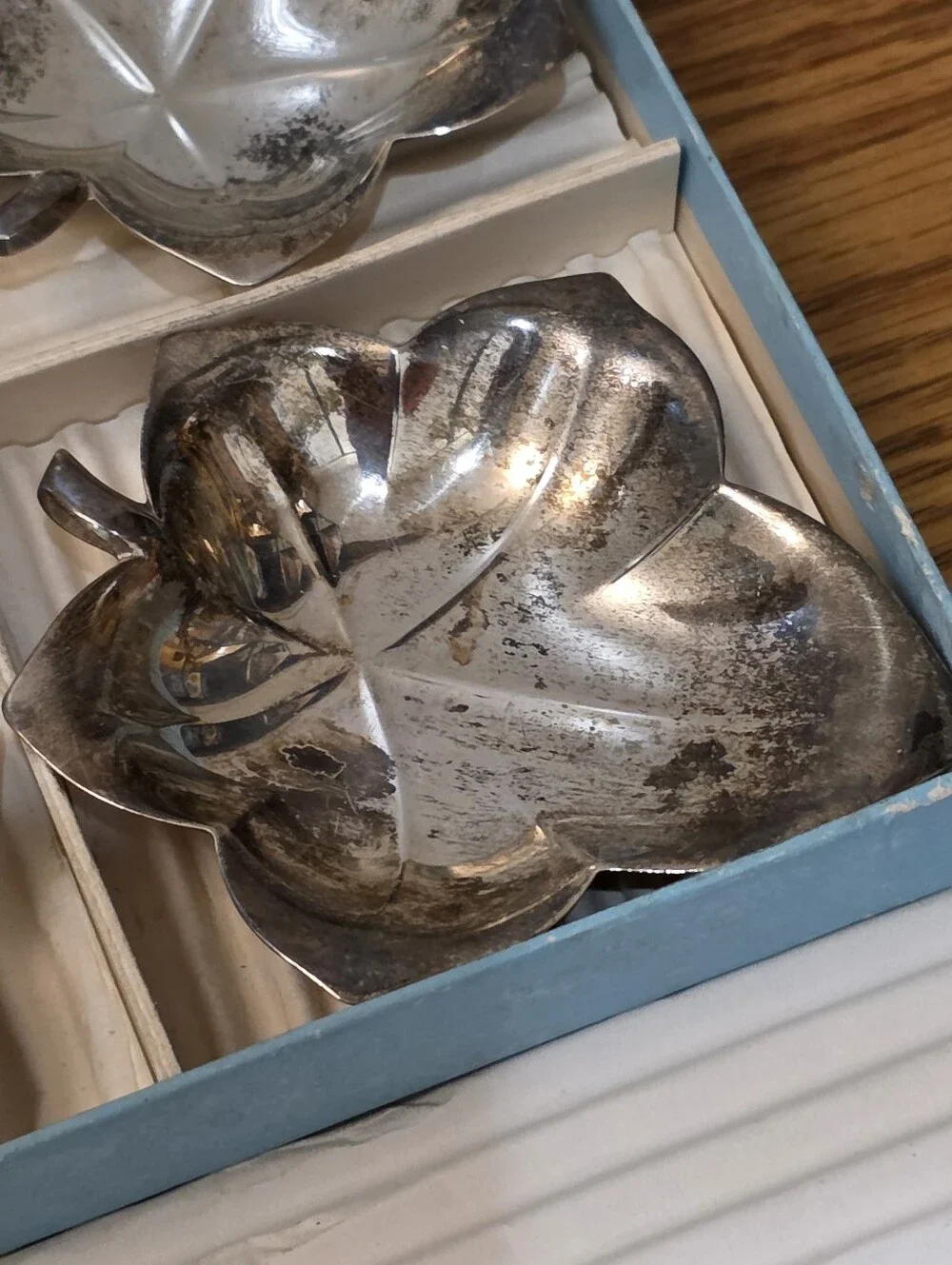 Tiffany & Co. Sterling Silver Leaf Shaped Nut Candy Trinket Dish - Set Of 4